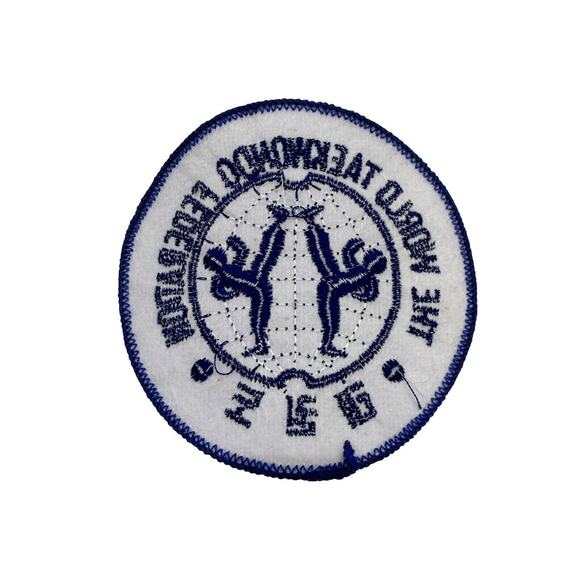 Vintage The World Tae Kwon Do Federation Jacket Patch Martial Arts Sew On - Picture 2 of 3